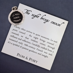 The Night Brings Counsel - Silver Wax Seal Pendant