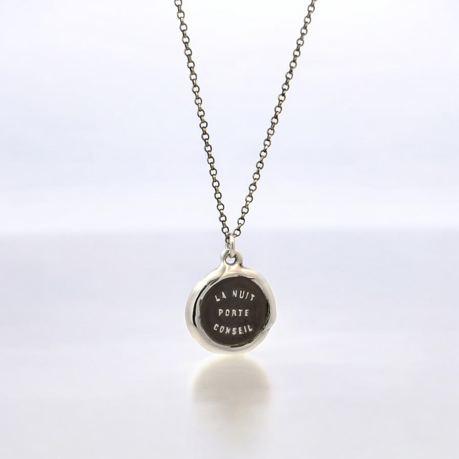 The Night Brings Counsel - Silver Wax Seal Pendant