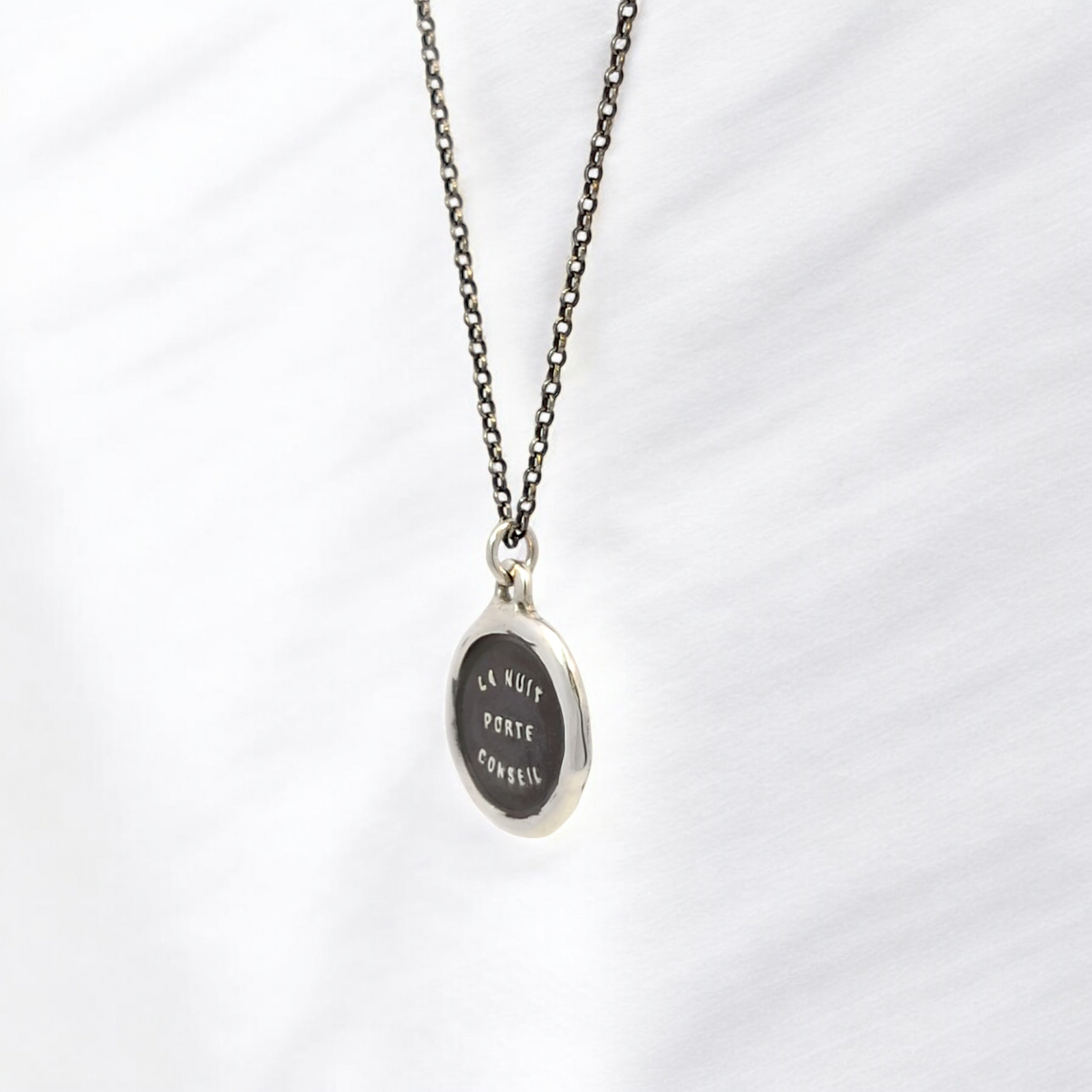 The Night Brings Counsel - Silver Wax Seal Pendant