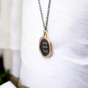 Nothing for Nothing - Bronze Wax Seal Pendant
