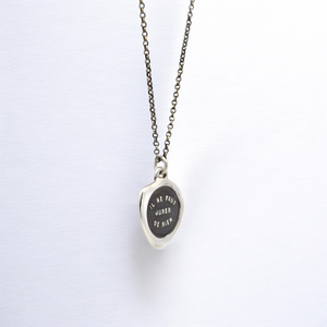 Never Say Never - Silver Wax Seal Pendant