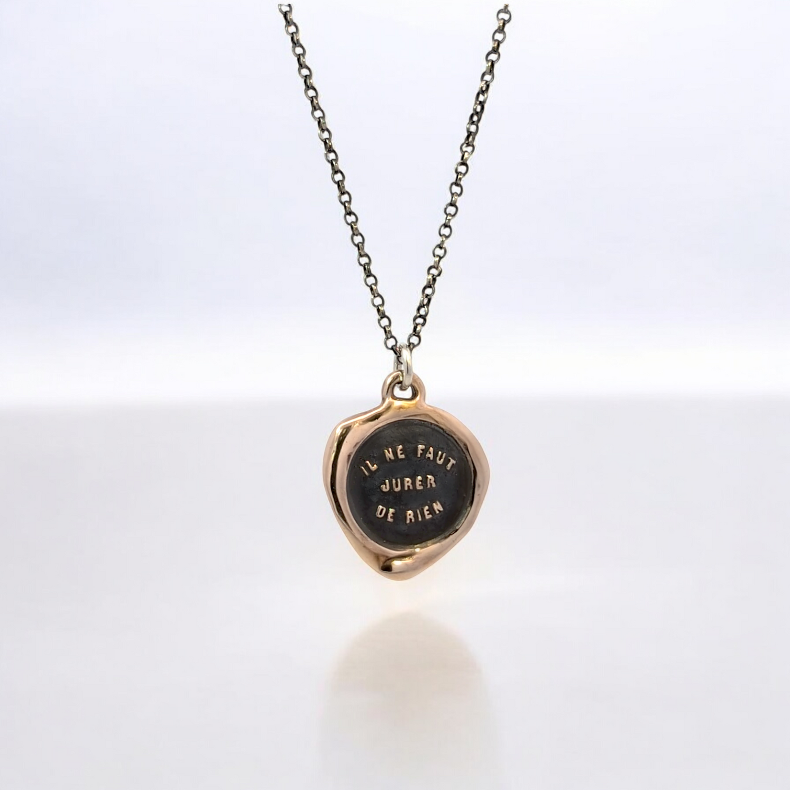 Never Say Never - Bronze Wax Seal Pendant