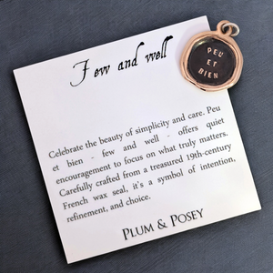 Few and Well - Bronze Wax Seal Pendant