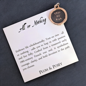 All or Nothing - Bronze Wax Seal Pendant