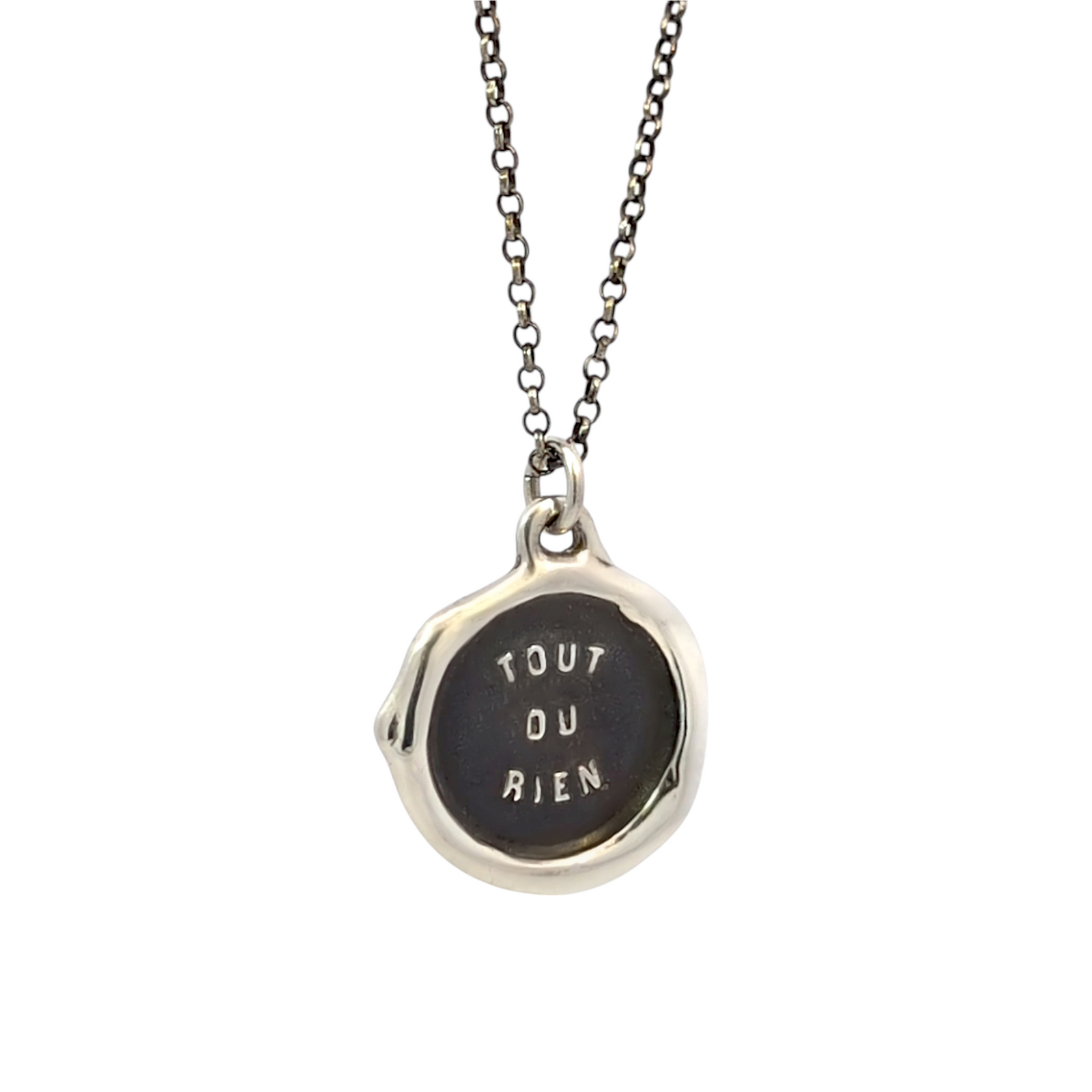 All or Nothing – Silver Wax Seal Pendant