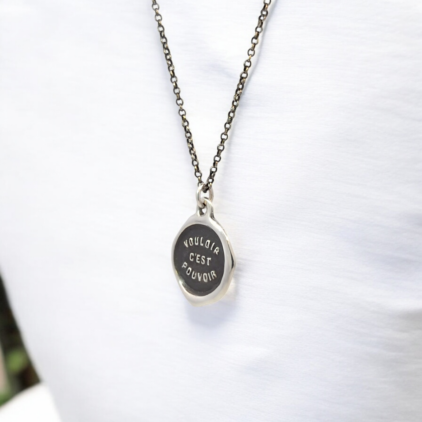 To Want is to Be Able - Silver Wax Seal Pendant