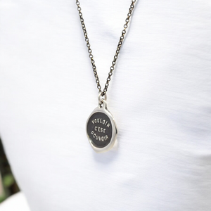 To Want is to Be Able - Silver Wax Seal Pendant