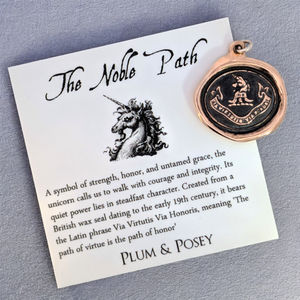 The Noble Path - Bronze Unicorn Wax Seal Pendant