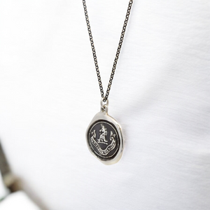 The Noble Path - Silver Unicorn Wax Seal Pendant