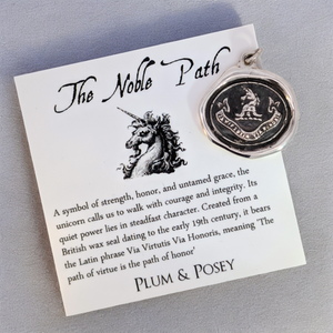 The Noble Path - Silver Unicorn Wax Seal Pendant