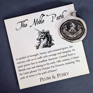 The Noble Path - Silver Unicorn Wax Seal Pendant