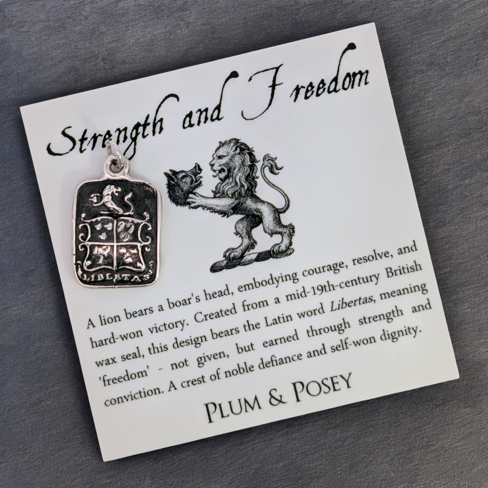 Strength and Freedom – Silver Lion and Boar Wax Seal Pendant