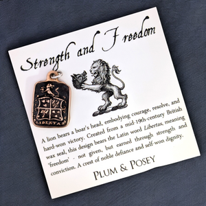 Strength and Freedom - Bronze Lion and Boar Wax Seal Pendant
