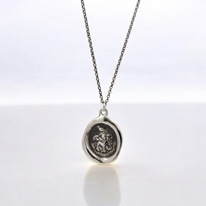 Consider the End - Silver Hawk and Martlet Wax Seal Pendant