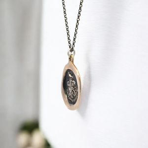 Consider the End - Bronze Hawk and Martlet Wax Seal Pendant