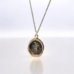Consider the End - Bronze Hawk and Martlet Wax Seal Pendant