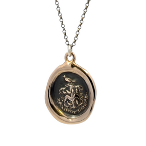 Consider the End - Bronze Hawk and Martlet Wax Seal Pendant