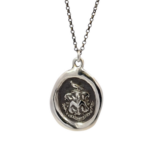 Consider the End - Silver Hawk and Martlet Wax Seal Pendant
