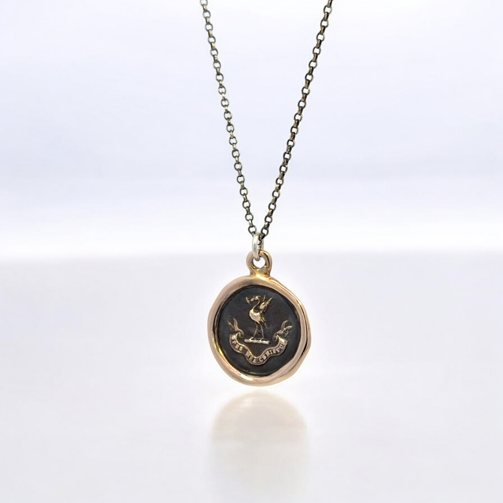 Grace - Bronze Stork Wax Seal Pendant