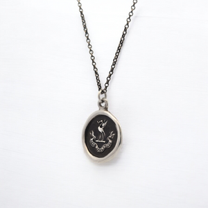 Grace - Silver Stork Wax Seal Pendant