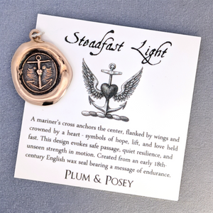 Steadfast Light – Bronze Anchor Cross Wax Seal Pendant