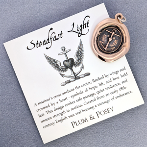 Steadfast Light – Bronze Anchor Cross Wax Seal Pendant