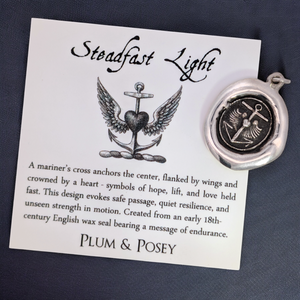 Steadfast Light - Silver Anchor Cross Wax Seal Pendant
