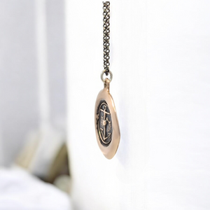 Steadfast Light – Bronze Anchor Cross Wax Seal Pendant