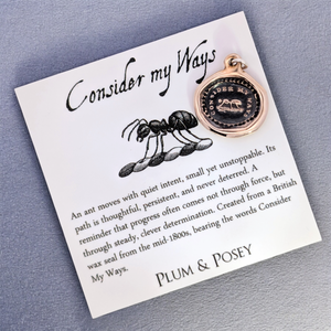 Consider My Ways - Bronze Ant Wax Seal Pendant