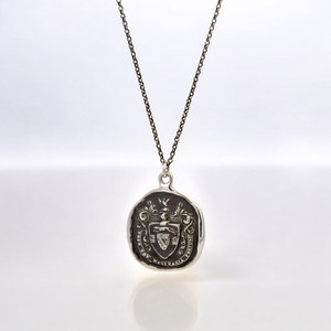Safe Harbour - Silver Greyhound and Anchor Wax Seal Pendant