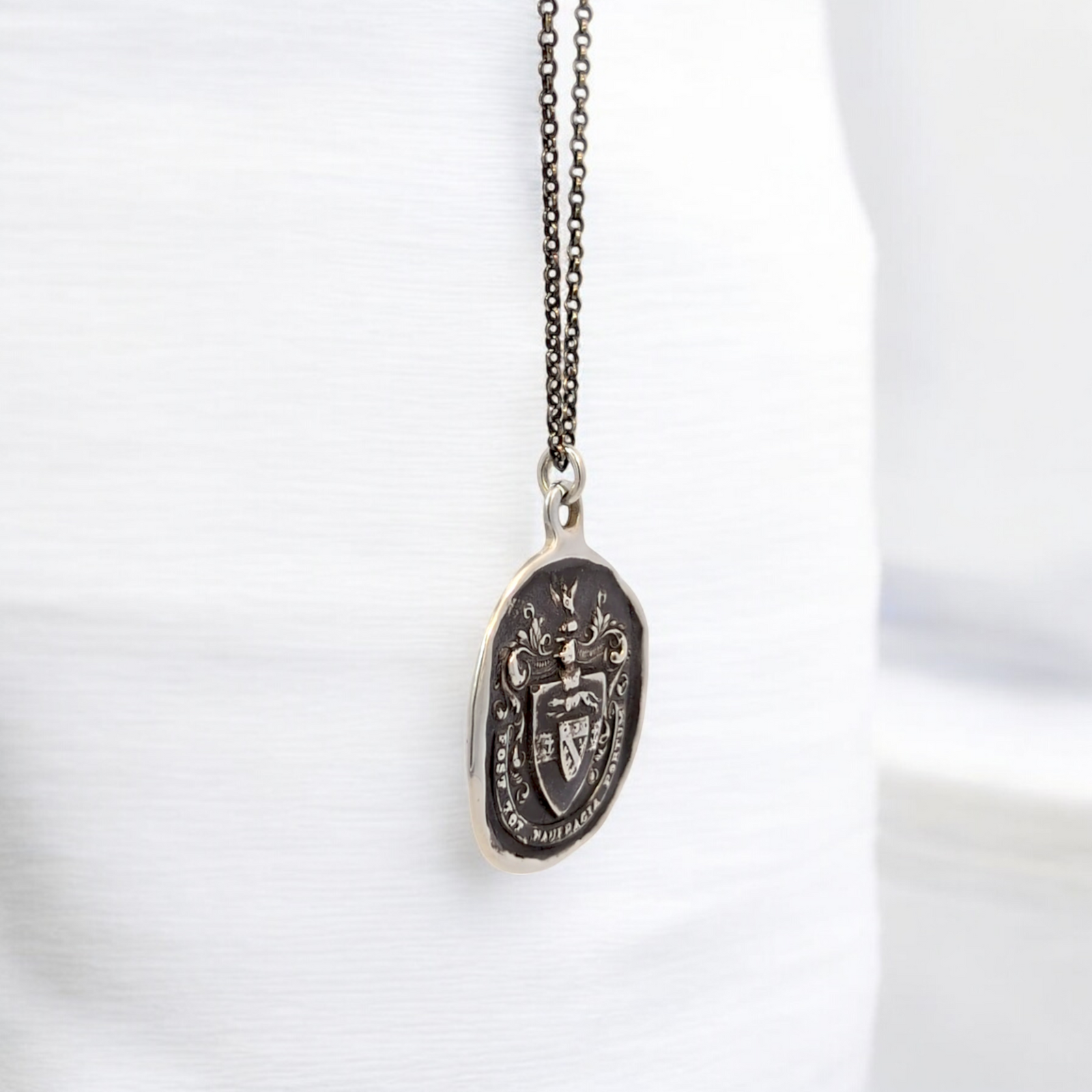 Safe Harbour - Silver Greyhound and Anchor Wax Seal Pendant