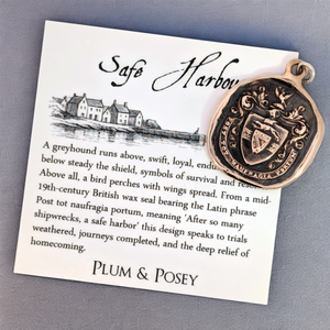 Safe Harbour – Bronze Greyhound and Anchor Wax Seal Pendant