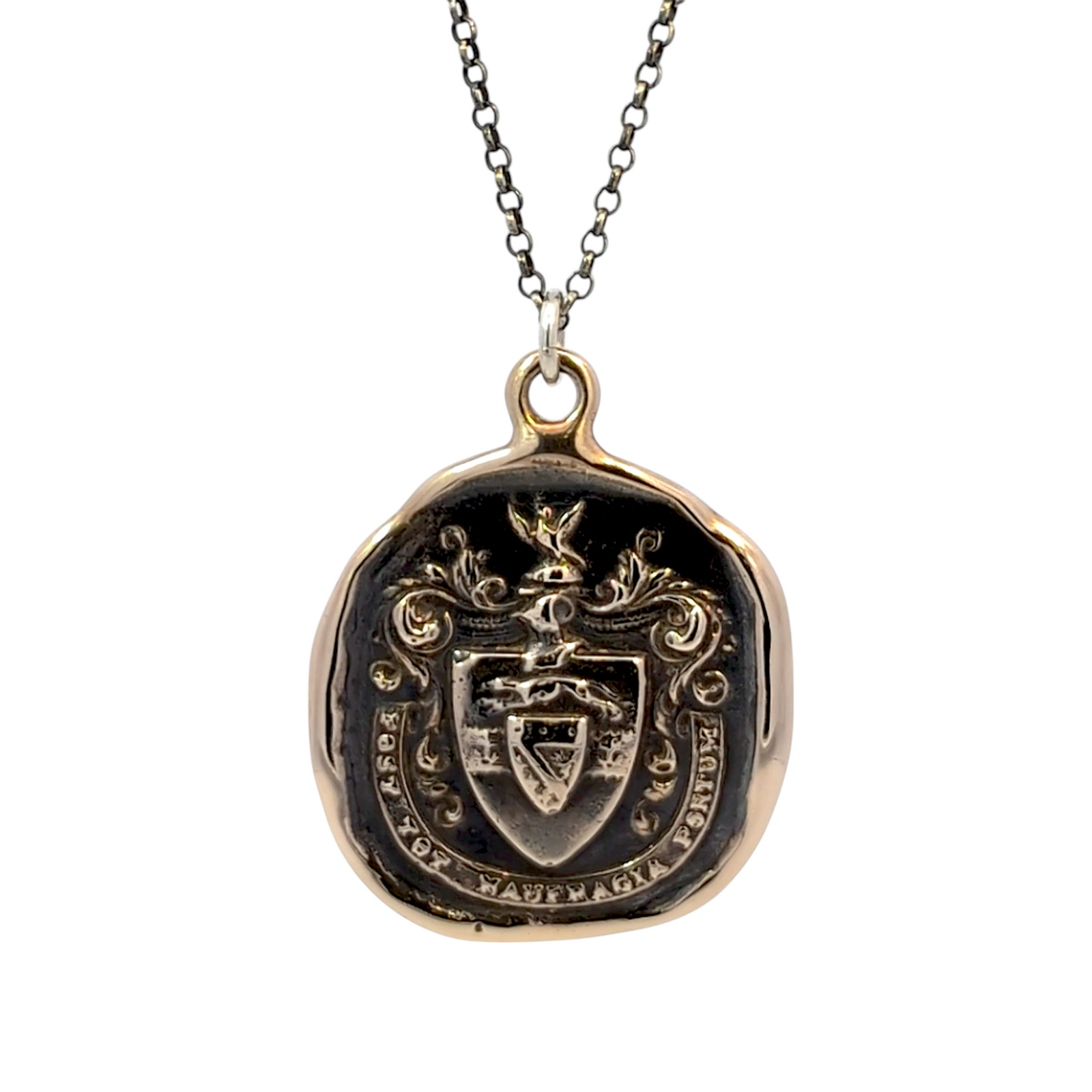 Safe Harbour – Bronze Greyhound and Anchor Wax Seal Pendant