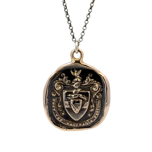 Safe Harbour – Bronze Greyhound and Anchor Wax Seal Pendant