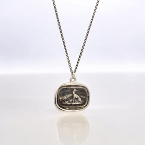 Belonging – Silver Greyhound Landscape Wax Seal Pendant