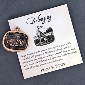 Belonging - Bronze Greyhound Landscape Wax Seal Pendant
