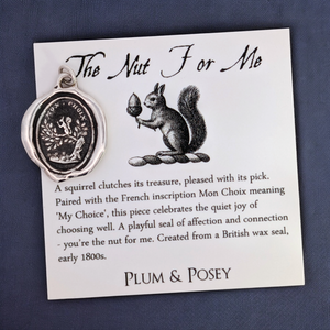 The Nut For Me - Silver Squirrel Wax Seal Pendant