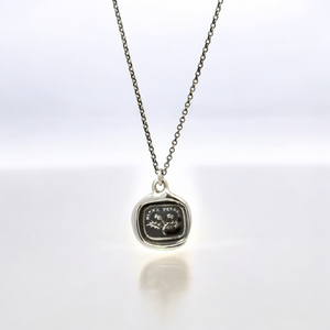Do Not Forget - Silver Thistle Wax Seal Pendant