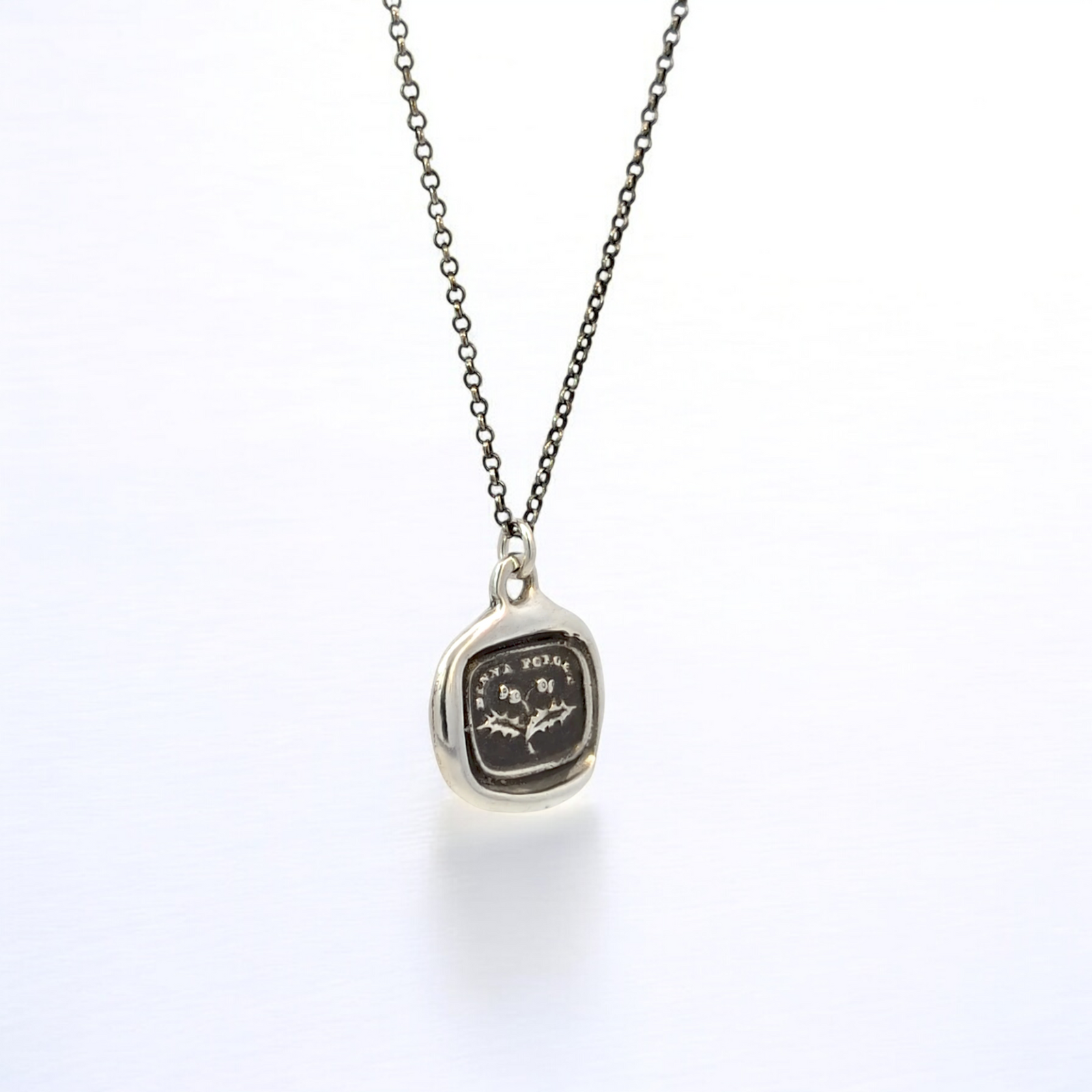 Do Not Forget - Silver Thistle Wax Seal Pendant