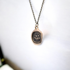 Do Not Forget - Bronze Thistle Wax Seal Pendant