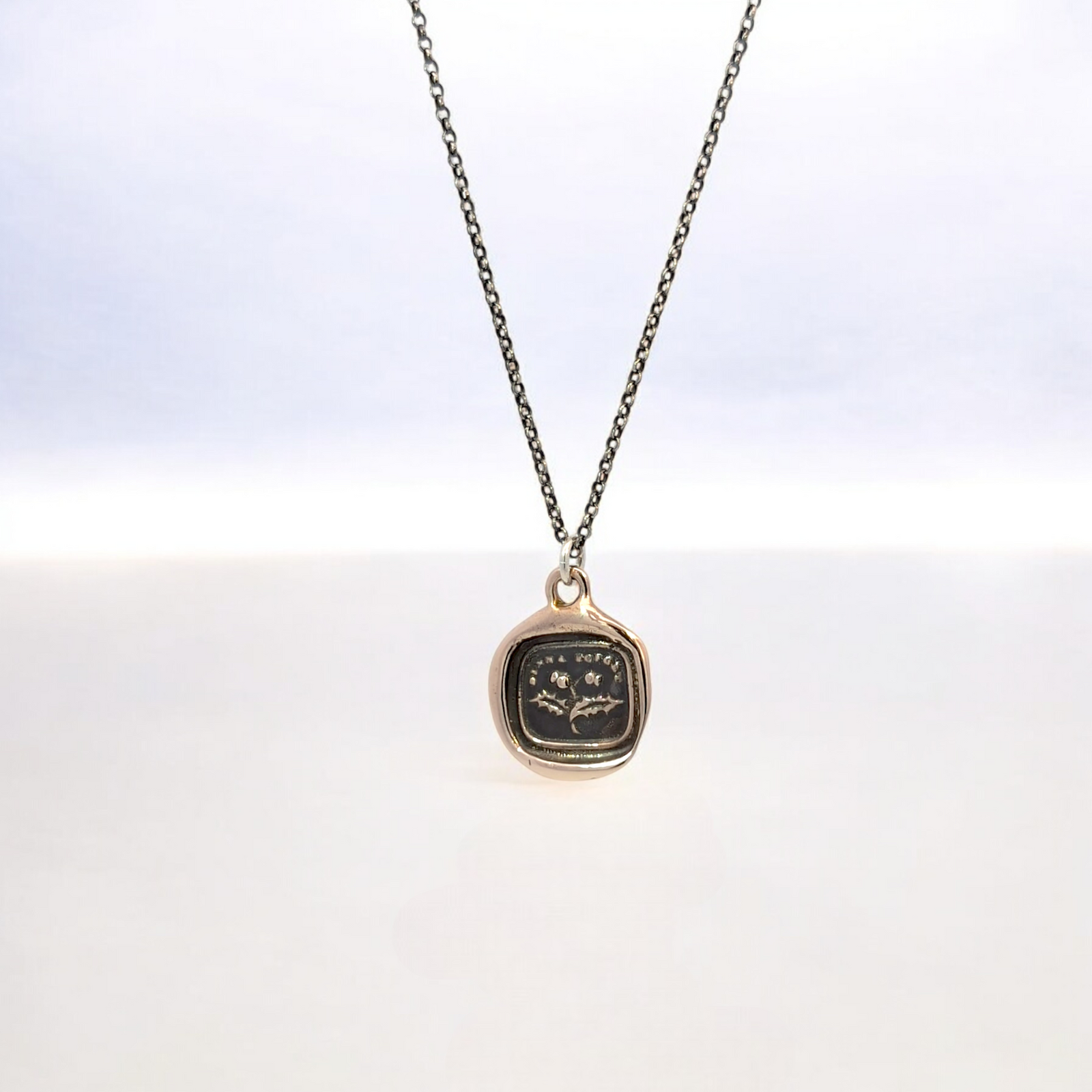 Do Not Forget - Bronze Thistle Wax Seal Pendant