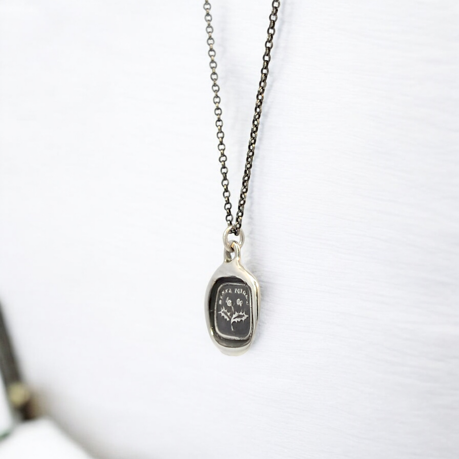 Do Not Forget - Silver Thistle Wax Seal Pendant