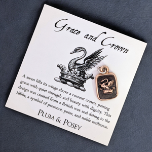 Grace and Crown - Bronze Swan Wax Seal Pendant
