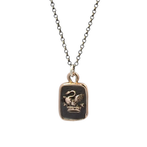 Grace and Crown - Bronze Swan Wax Seal Pendant