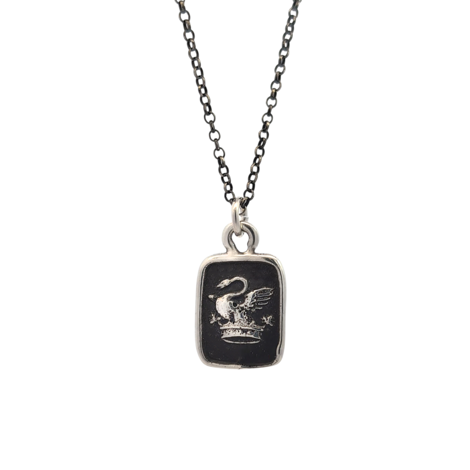 Grace and Crown - Silver Swan Wax Seal Pendant