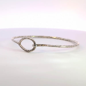 Textured Bracelet with Tension Clasp, Sterling Silver