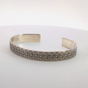 Basket Weave Cuff Bracelet, Sterling Silver
