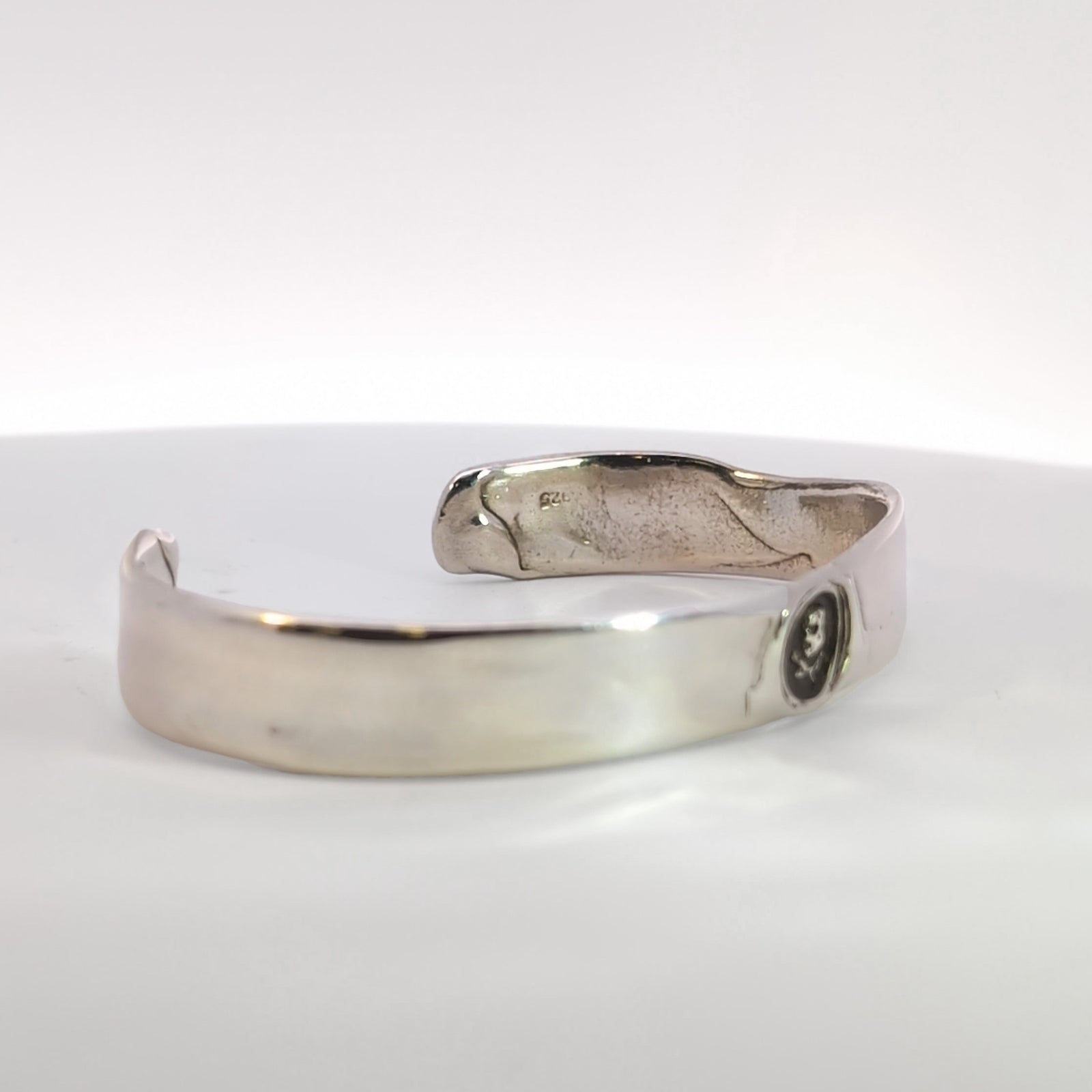 Tiny Skull and Crossbones Seal Cuff, Sterling Silver