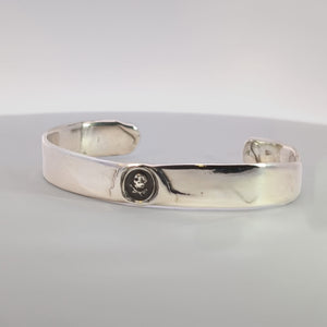Tiny Skull and Crossbones Seal Cuff, Sterling Silver