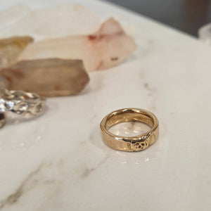 Mini Skull Band, Bronze, Size 7.25